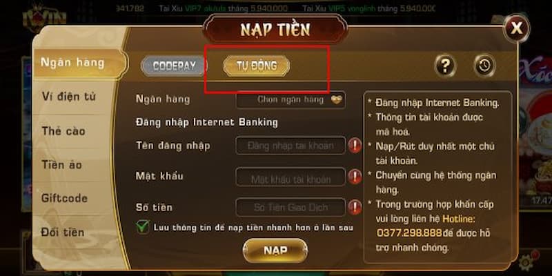 Các phương thức nạp tiền iwin phổ biến
